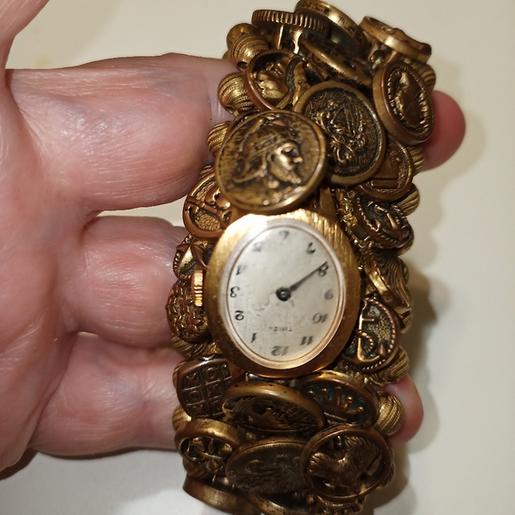 Timex Jewelry - Timex antique MCM brass button watch